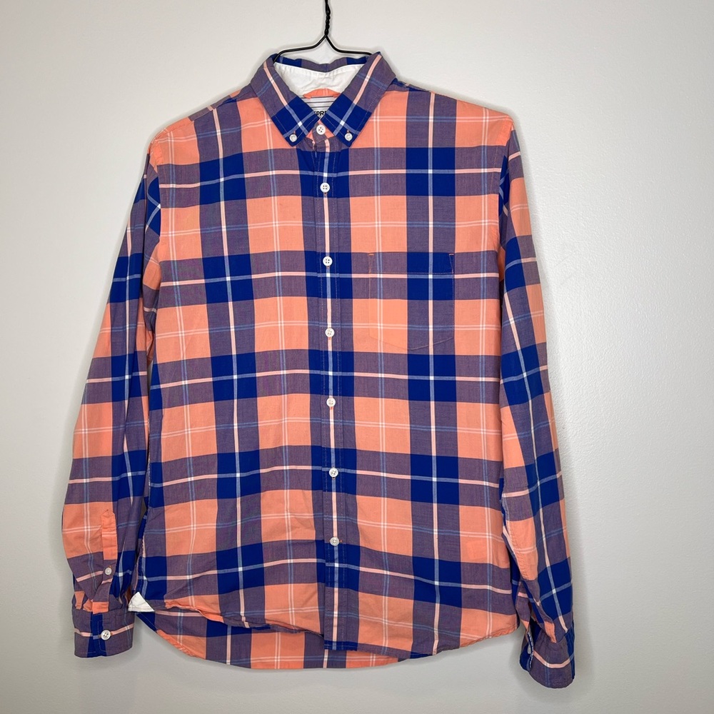 Express Plaid Stretch Corduroy Shirt - Medium